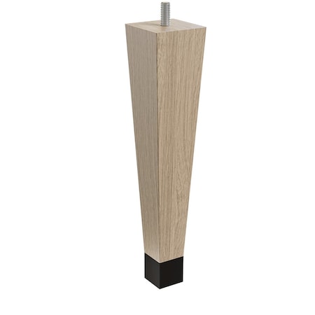 9 Square Tapered Leg With Bolt And 1 Brushed Aluminum Ferrule - Walnut